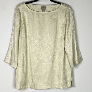Chico's Metallic Jacquard Blouse Women's Size Medium (Chico's Size 1)